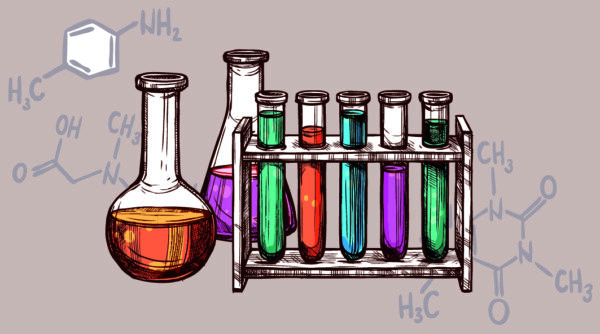 Wizytówki dla korepetytora chemii kolorowe, doświadczenia
