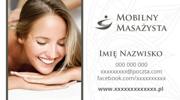 Wizytówki dla mobilnego masażysty profesjonalnie, przyjemnie