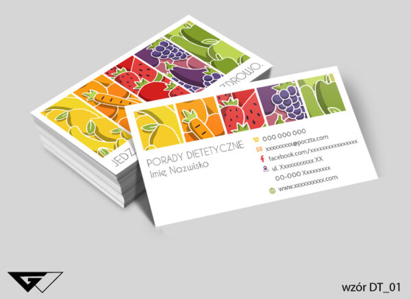 wizytówka dla dietetyka kolorowa