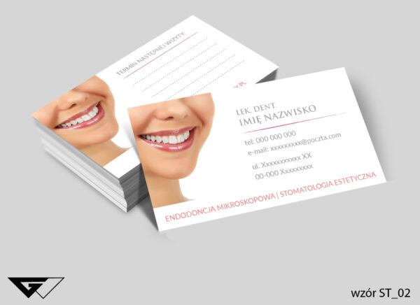 Wizytówki dla dentysty uśmiech, profesjonalizm, szybka i tania realizacja