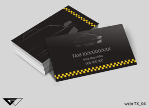 Wizytówki dla przewoźnika taxi czarna, tanio, szybka realizacja