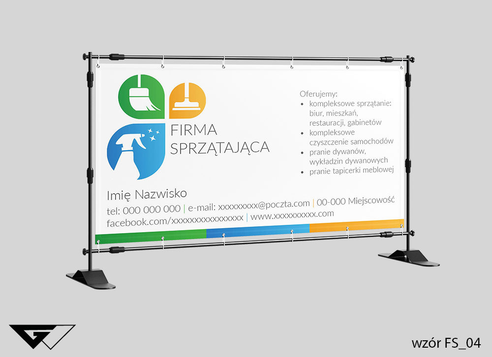 Baner dla firmy sprzątającej tanio, szybko, profesjonalnie