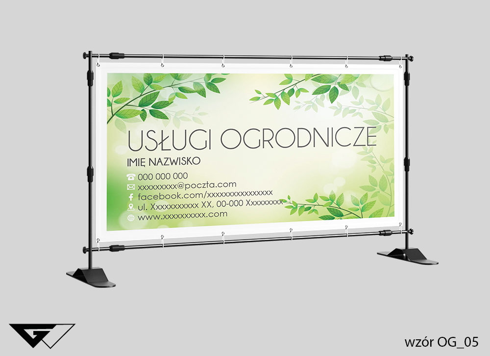 Baner projektowanie zieleni listki, rośliny, zielone