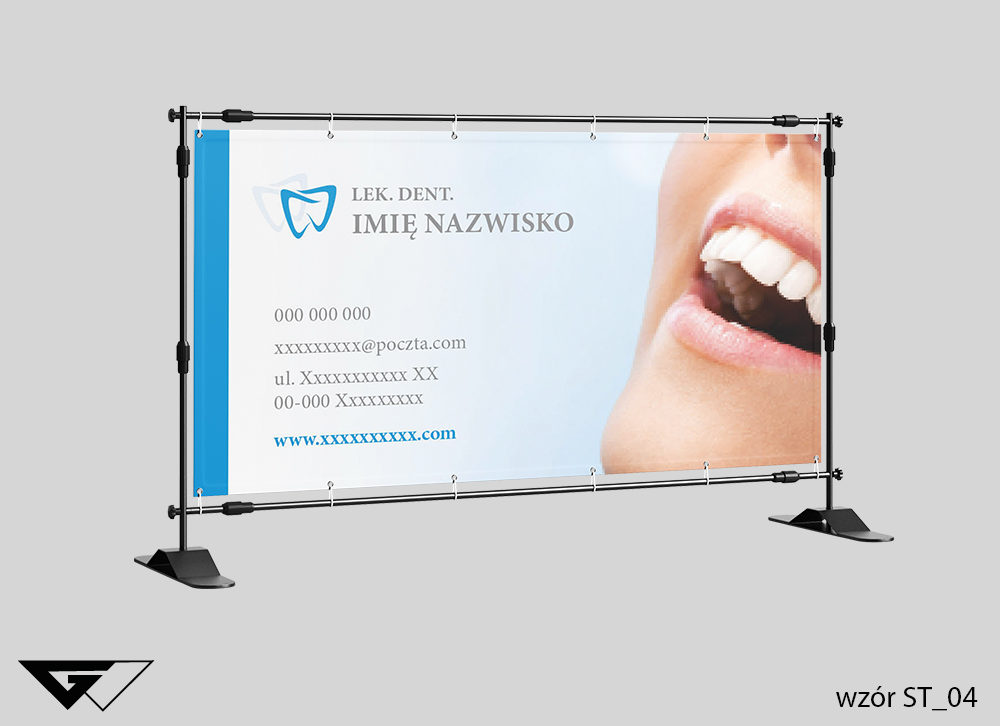 Baner stomatologia, szybko, profesjonalnie, ze zdjęciem, projekt indywidualny, elegancki