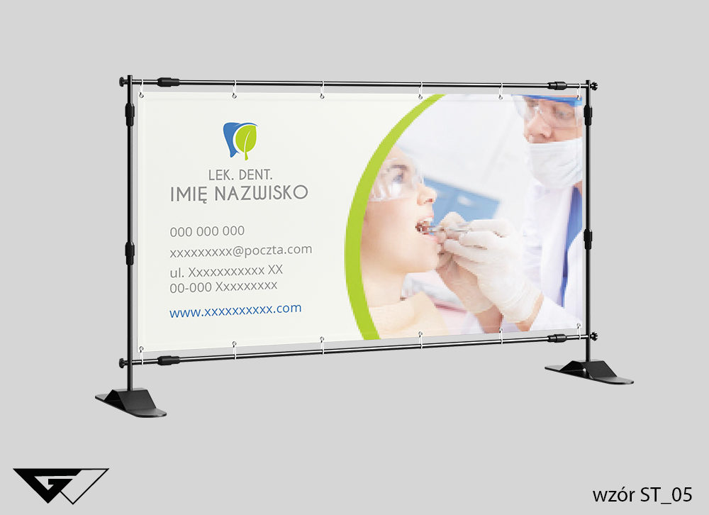 Baner stomatologia, szybko, profesjonalnie, ze zdjęciem, projekt indywidualny