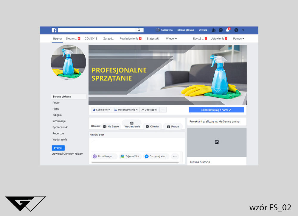 Tło na facebook profesjonalne sprzątanie, zdjęcie, szybka realizacja, indywidualny projekt, tanio