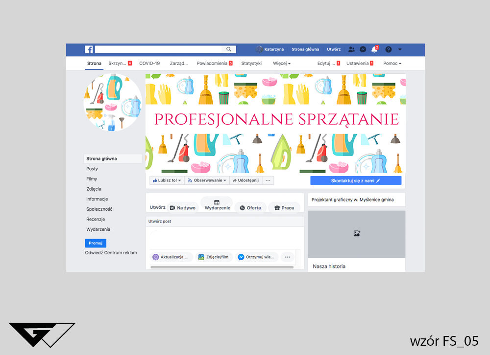 Tło na facebook profesjonalne sprzątanie, czysto, mycie,sprzątaczka