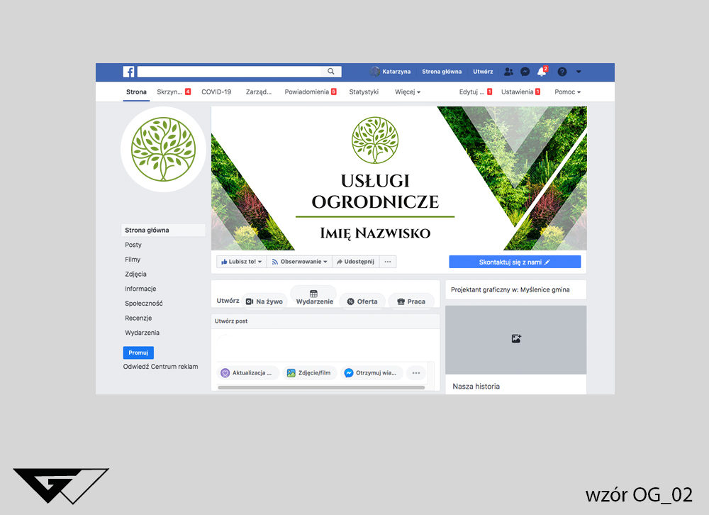 Tło na facebook dla ogrodnika przyroda, profesjonalizm