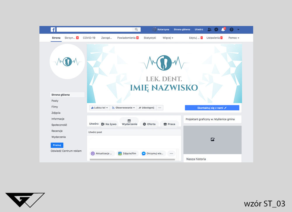 Tlo na facebook stomatologia, lekarz, projekt indywidualny, szybka realizacja,