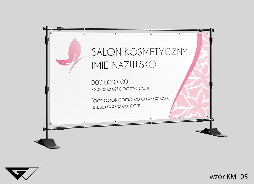 Baner salon kosmetyczny, kwiaty, obrazek w tle, szybka realizacja_wizualizacja