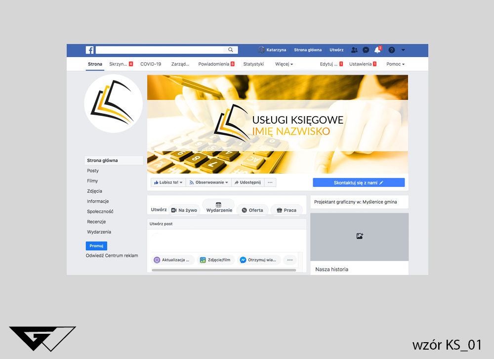 Tło na facebook usługi księgowe, podatki, szybka realizacja