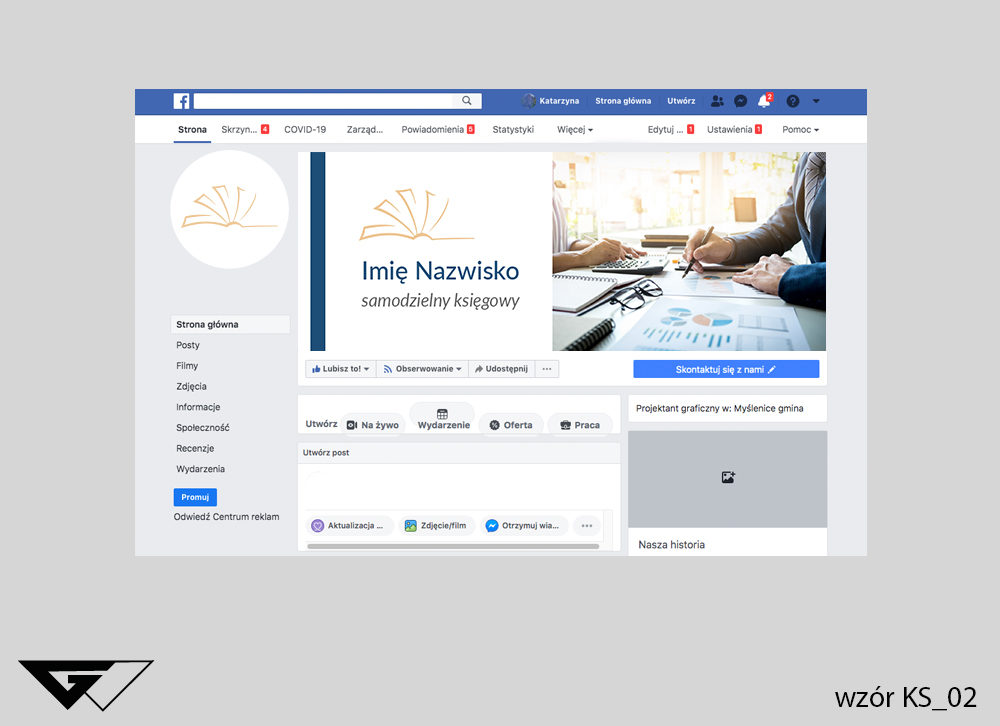 Tło na facebook samodzielny księgowy, zdjęcie, szybka realizacja