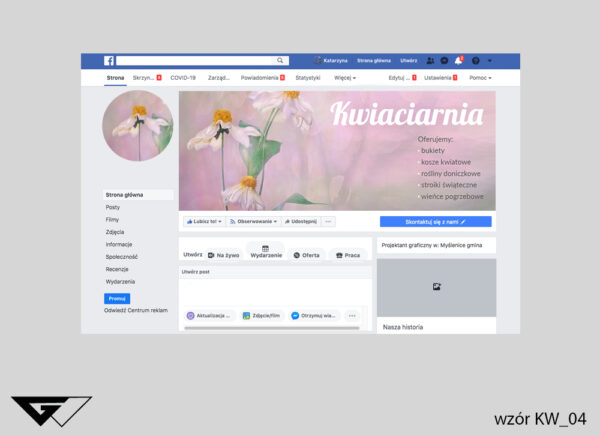 Cover na facebook kwiaciarnia, kwiaty, obrazek, szybka realizacja