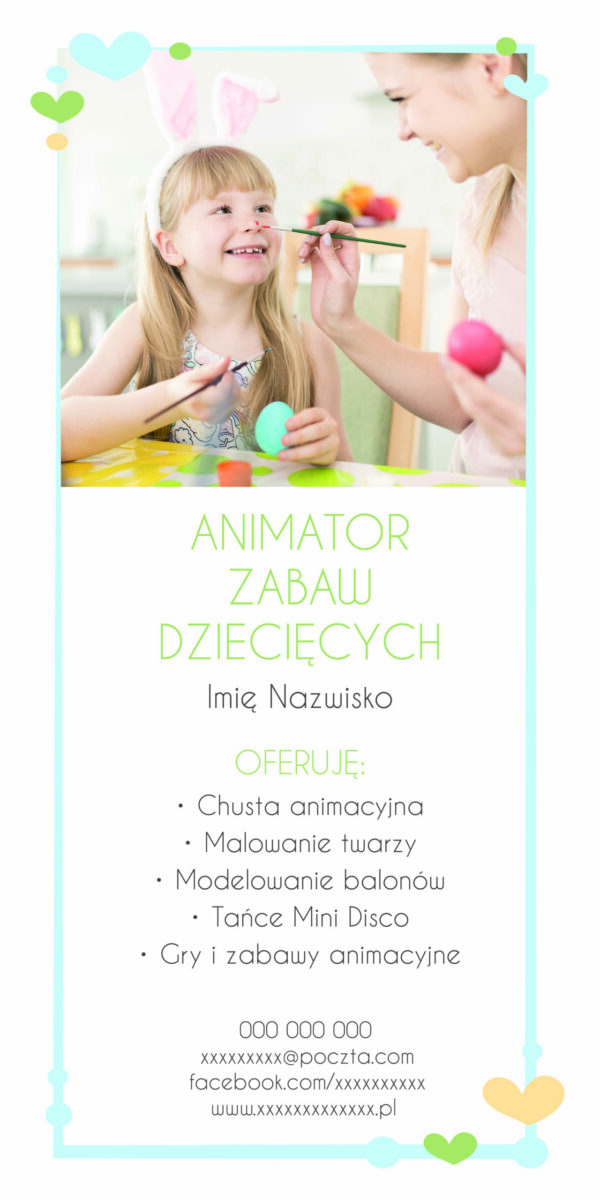 Rollup animator dla dzieci, indywidualny projekt, logo, wesoły, kolorowe, ze zdjęciem