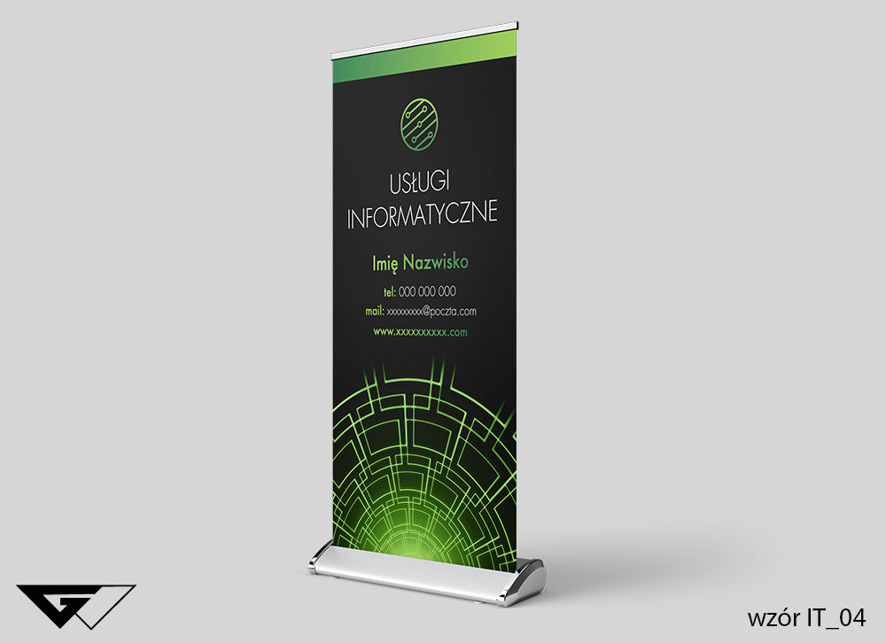 Rollup usługi informatyczne, zielony, czarny, indywidualny projekt