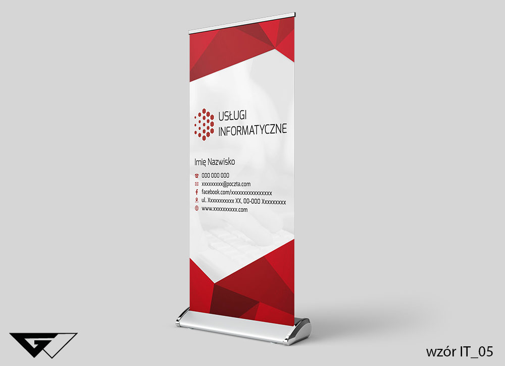 Rollup usługi informatyczne, klasyczny, czerwony, szybka realizacja_ideatree