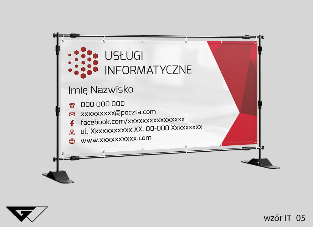 Baner usługi informatyczne, klasyczny, czerwony, szybka realizacja_wizualizacja