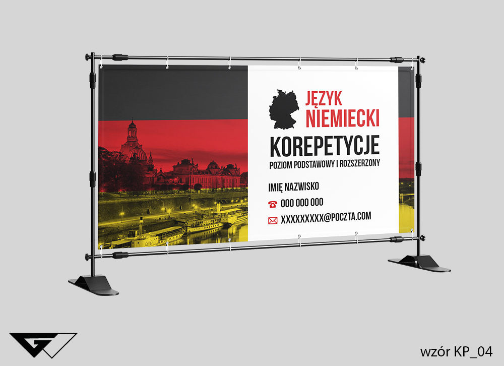 Baner nauka języka niemieckiego, korepetycje szybka realizacja, tanie wykonanie