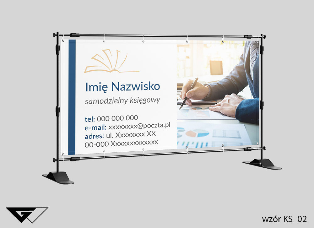 Baner samodzielny księgowy, zdjęcie, szybka realizacja