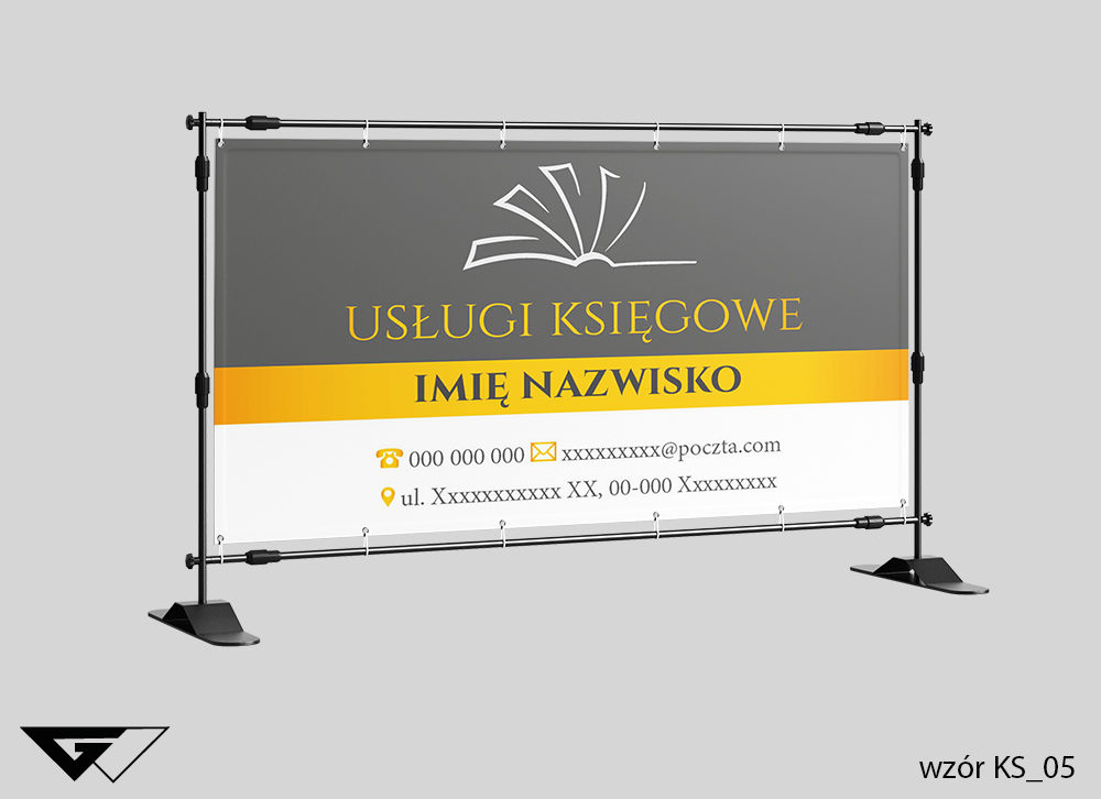 Baner usługi księgowe, rysunek, podatki, tanie wykonanie