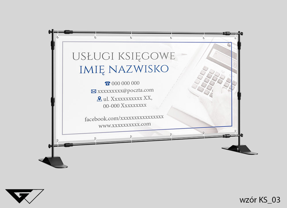 Baner usługi księgowe, kalkulator, projekt indywidualny, szybka realizacja