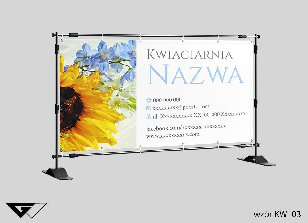 Baner kwiaciarnia, kwiaty, kolorowe, słonecznik, szybka realizacja