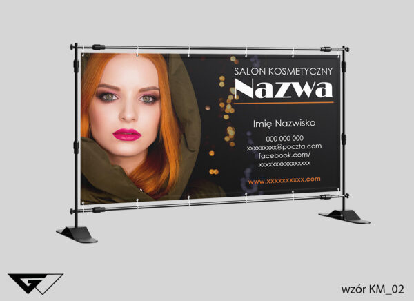 Baner salon kosmetyczny, zdjęcie, czarny, szybka realizacja_wizualizacja