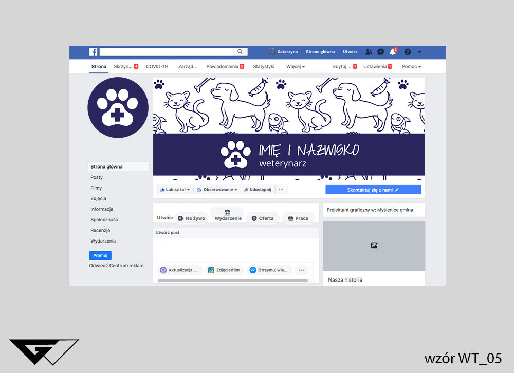 Tło na facebook weterynarz, pies, kot, królik, tanie wykonanie