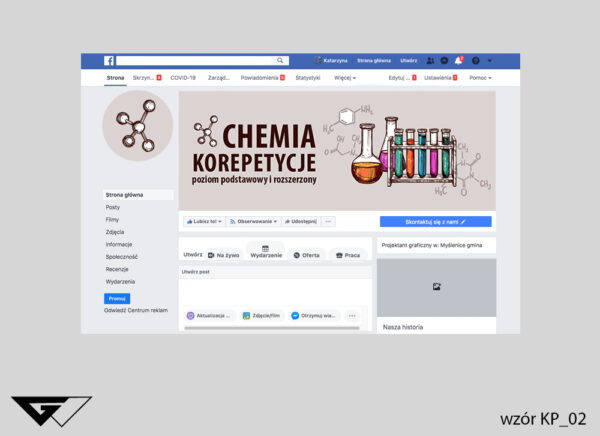 Tło na facebook chemia, korepetycje, probówki, fiolki, szybka realizacja_wizualizacja