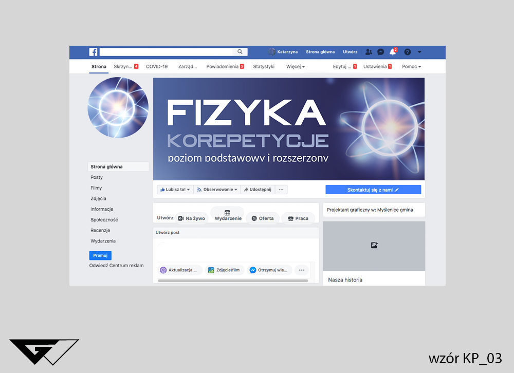 Tło na facebook fizyka, korepetycje, tanie wykonanie, szybka realizacja_wizualizacja
