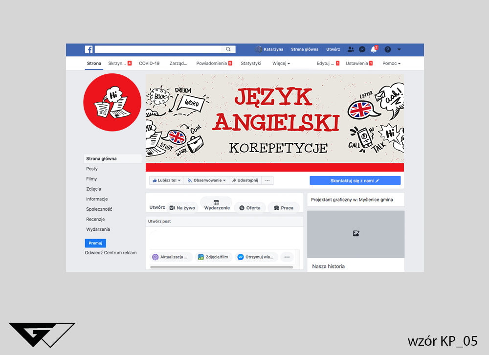 Tło facebook nauka języka angielskiego, korepetycje tanio, szybko, dokładnie