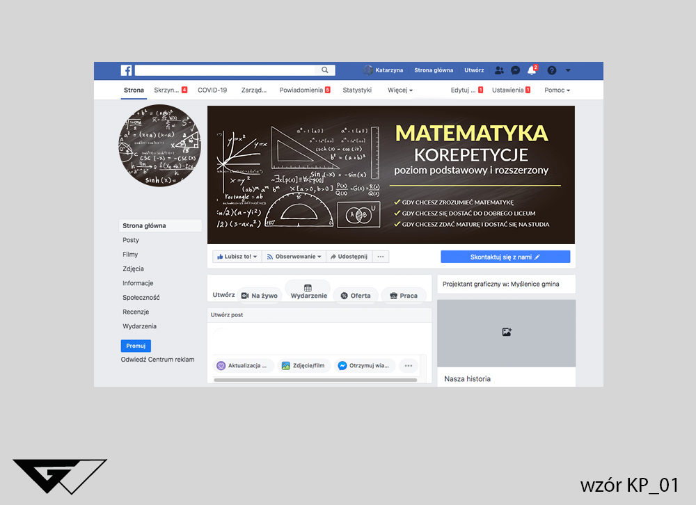 Tło na facebook matematyka korepetycje, zajęcia dodatkowe liczby, cyfry, działania