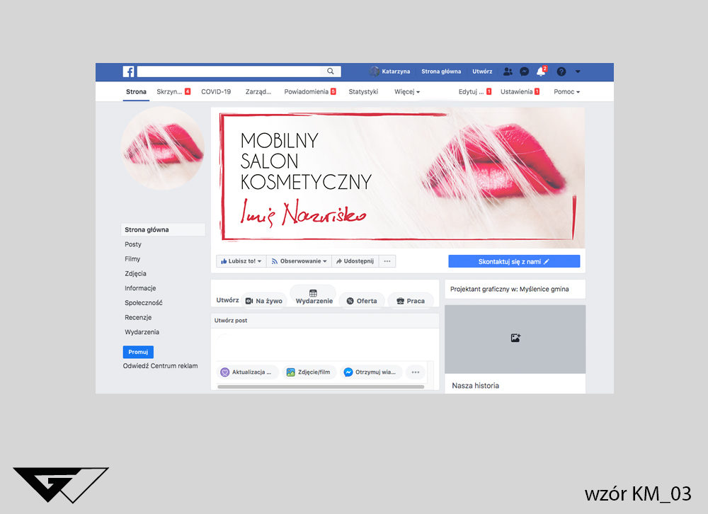 Tło na facebook mobilny salon kosmetyczny, eleganckie, usta,szybka realizacja_wizualizacja