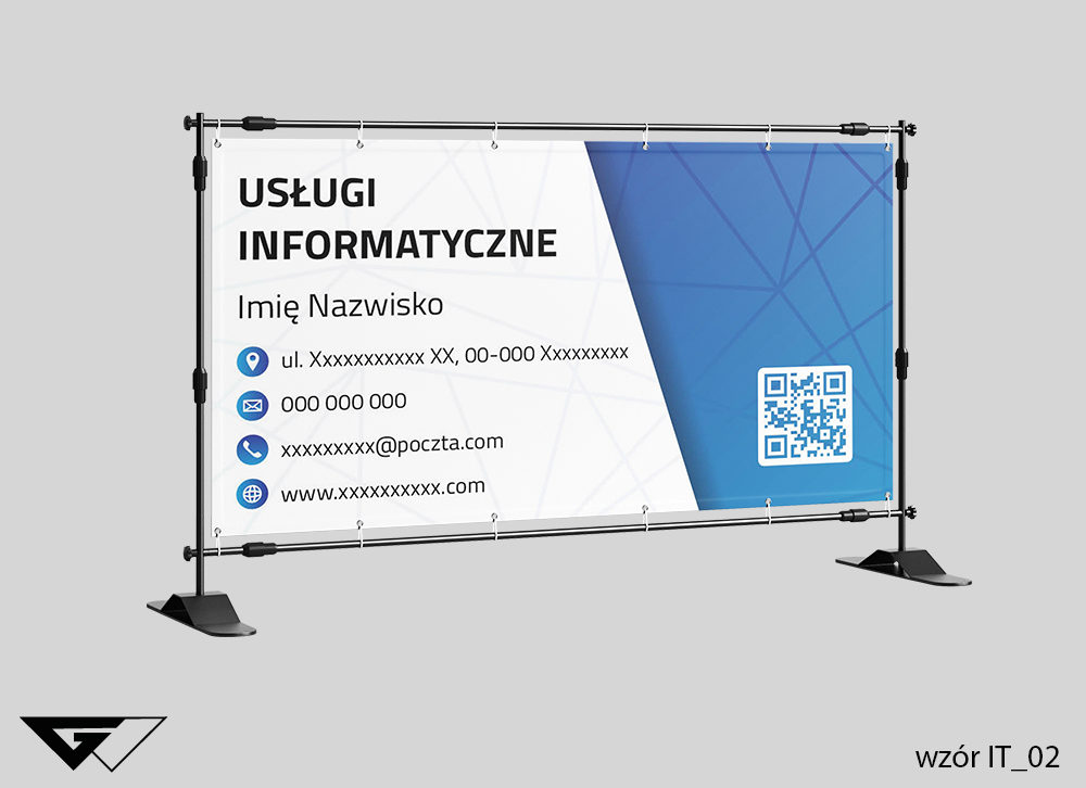 Baner usługi informatyczne, obrazek w tle, indywidualny projekt_wizualizacja