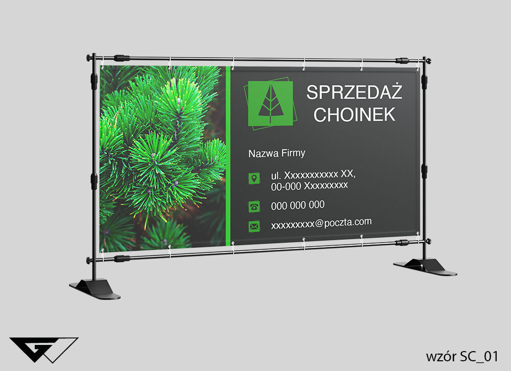 baner_choinki_drzewko_gotowe_wzory_indywidualne_Myślenice