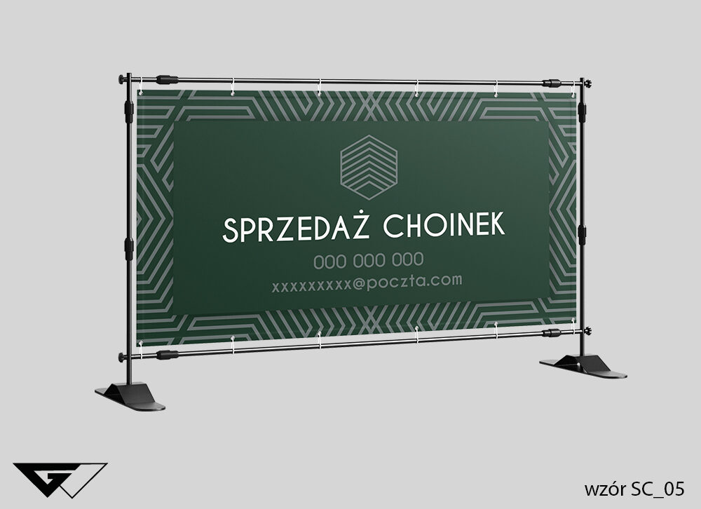 baner_sprzedaż_choinek_prosta_klasyczna_minimalistyczna_gotowe_wzory_indywidualne_projekty_Myślenice