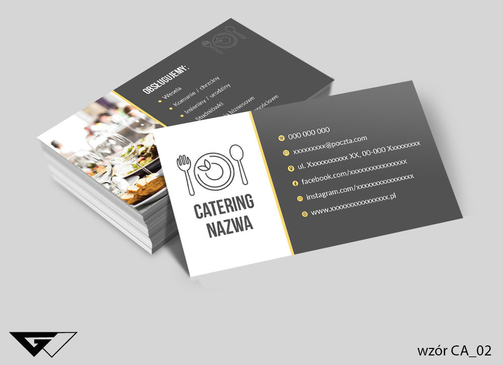 Wizytówka_szara_catering_indywidualne_projekty_wzory_Myślenice