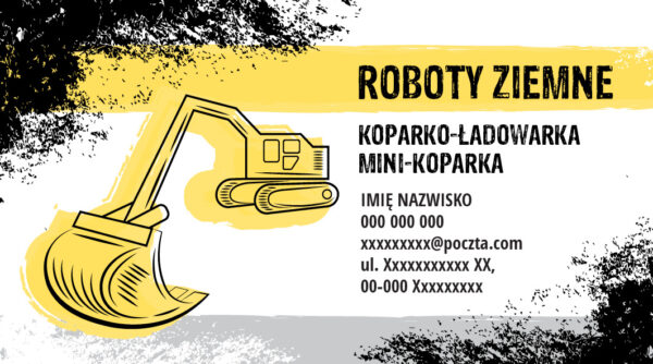 Roboty_ziemne_koparka_żółta_szara_gotowe_wzory_Myślenice