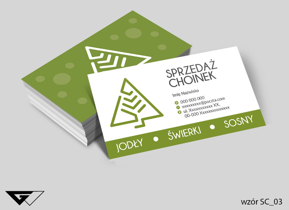 wizytówka_rysunkowa_klasyczna_minimalistyczna_sprzedaż_choinek_Myślenice_indywidualne_projekty_gotowe_wzory
