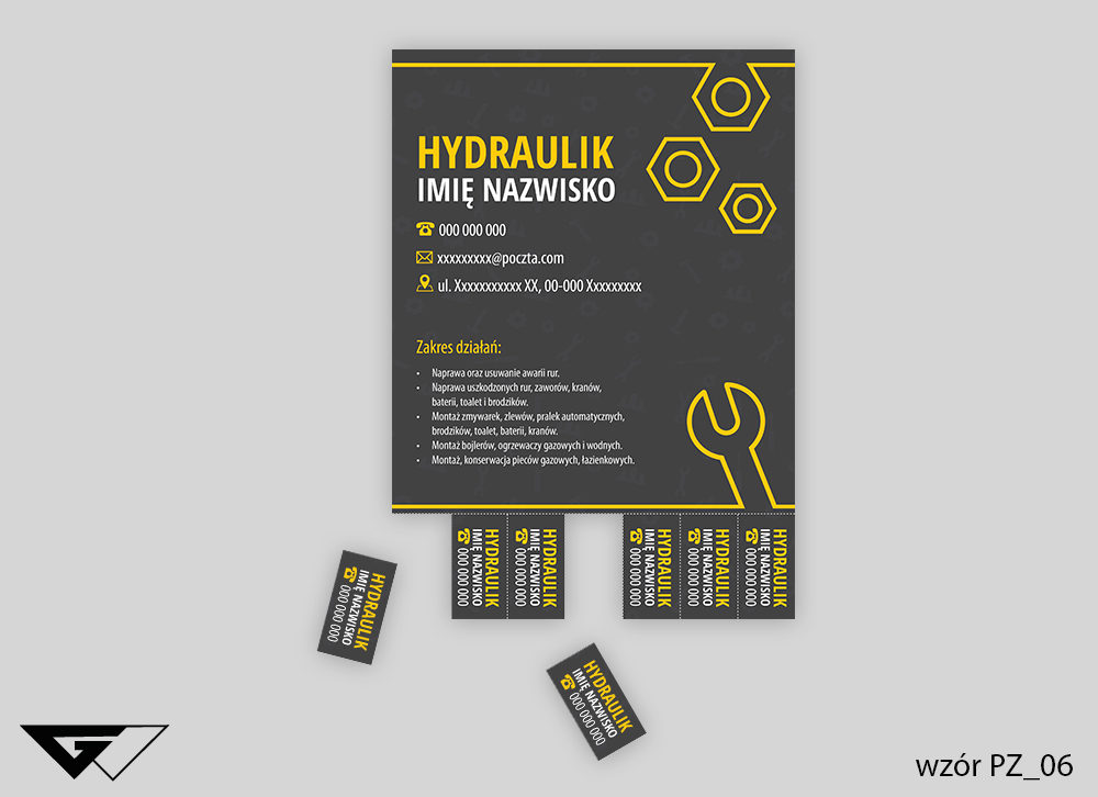 plakaty_hyraulik_śruby_szybka_realizacja_indywidualne_projekty_Myślenice