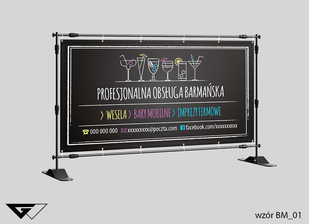 Baner_barman_kolorowy_drinki_szybki_czas_realizacji_Myślenice_gotowe_wzory