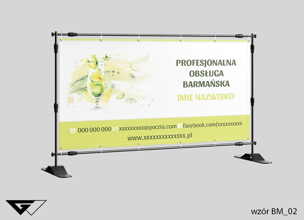 Baner_barman_kolorowy_drinki_szybki_czas_realizacji_Myślenice_gotowe_wzory