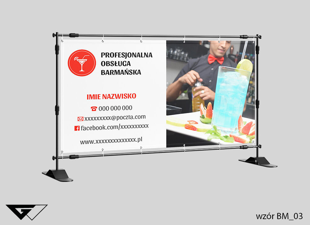Baner_barman_kolorowy_drinki_szybki_czas_realizacji_Myślenice_gotowe_wzory