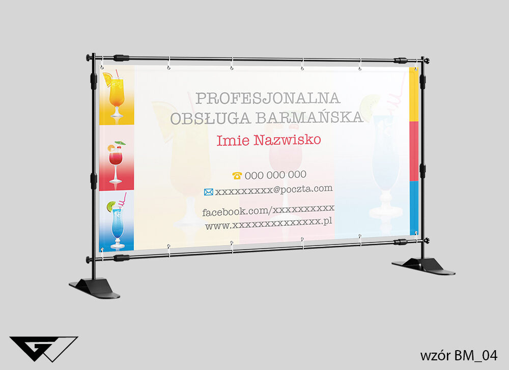 Baner_barman_kolorowy_drinki_szybki_czas_realizacji_Myślenice_gotowe_wzory
