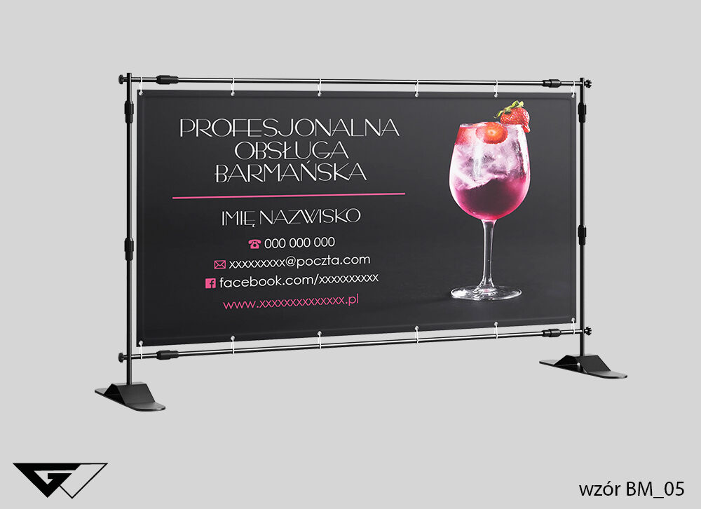 Baner_barman_kolorowy_drinki_szybki_czas_realizacji_Myślenice_gotowe_wzory