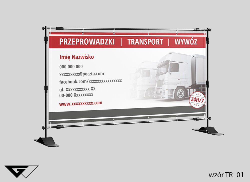 Baner_firma_transportowa_szybki_czas_realizacji_ideatree_gotowe_wzory_Myślenice_tanio_szybko