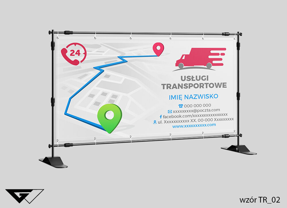 Baner_firma_transportowa_szybki_czas_realizacji_ideatree_gotowe_wzory_Myślenice_tanio_szybko