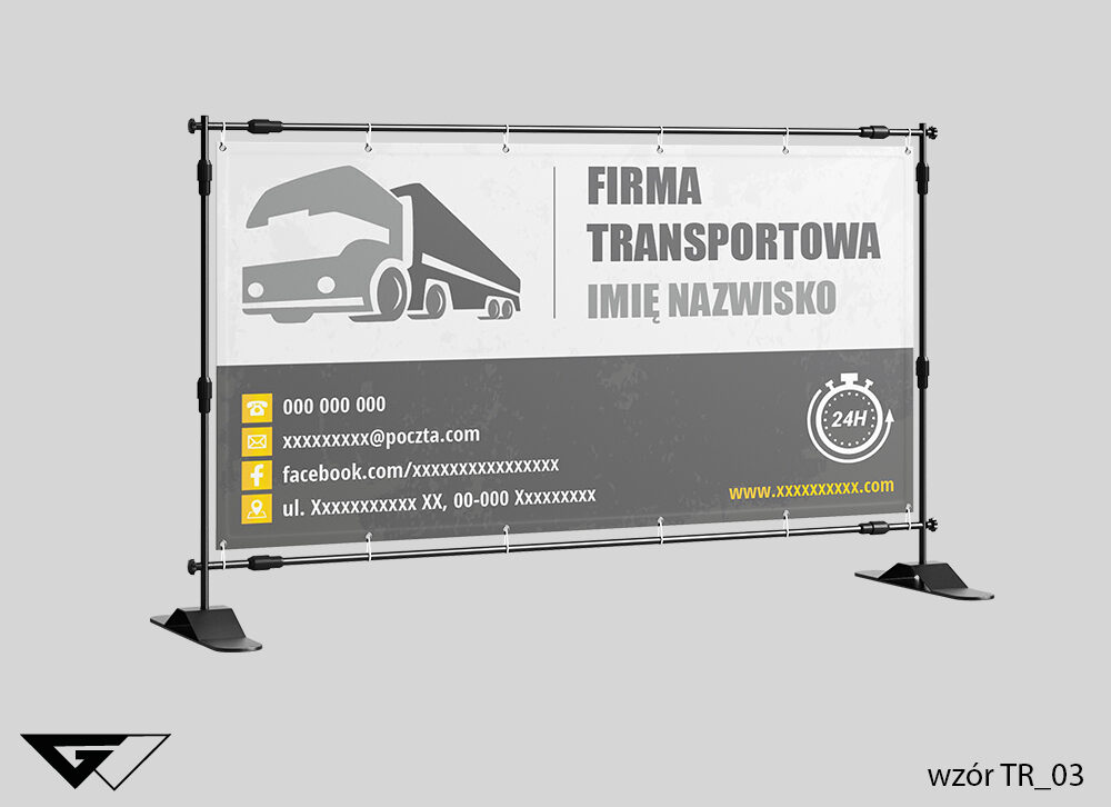 Baner_firma_transportowa_szybki_czas_realizacji_ideatree_gotowe_wzory_Myślenice_tanio_szybko