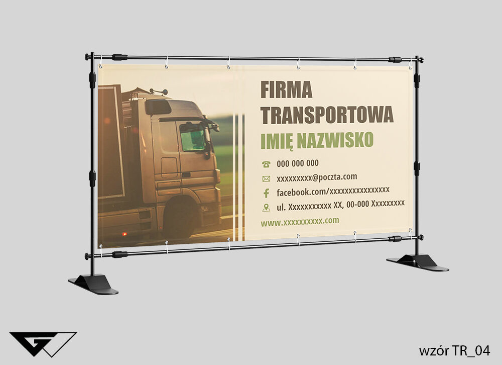 Baner_firma_transportowa_szybki_czas_realizacji_ideatree_gotowe_wzory_Myślenice_tanio_szybko