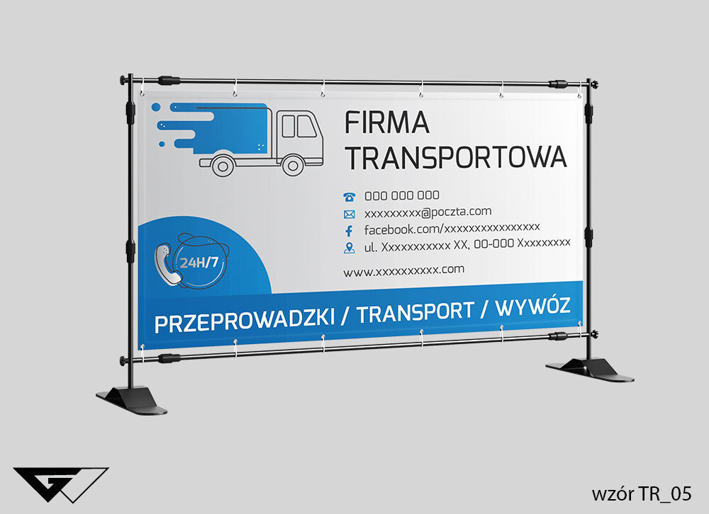 Baner_firma_transportowa_szybki_czas_realizacji_ideatree_gotowe_wzory_Myślenice_tanio_szybko